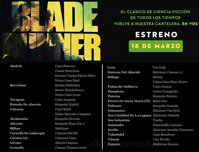 ‘Blade Runner’ se reestrena hoy en los cines españoles