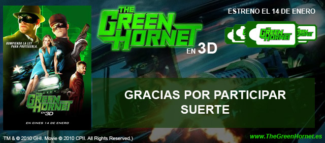 Ganadores de las entradas dobles The Green Hornet