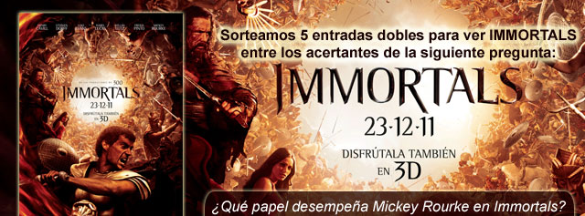 Nuevo concurso: 5 entradas dobles para Immortals