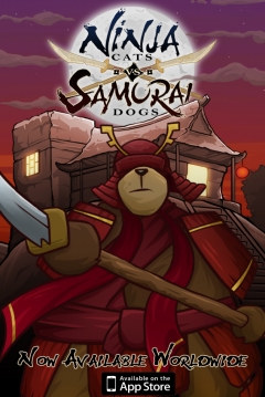 Poster Ninja Cats vs Samurai Dogs
