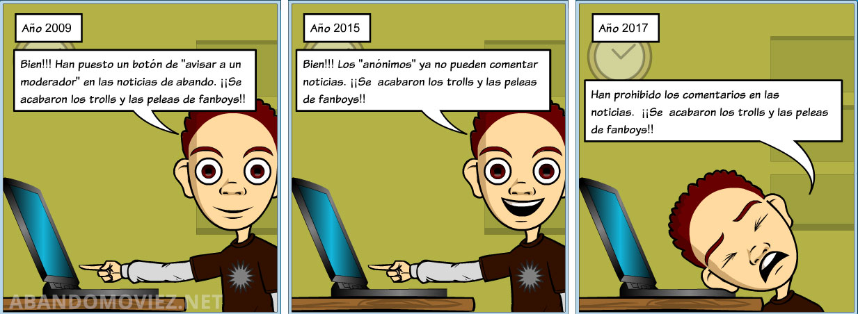 Tiras cómicas: El fin de los trolls y los fanboy en abandomoviez
