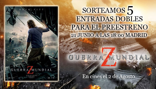 Sorteamos 5 entradas dobles para el preestreno de Guerra Mundial Z