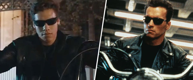 El hijo de Schwarzenegger recrea una de las escenas de ‘Terminator 2’