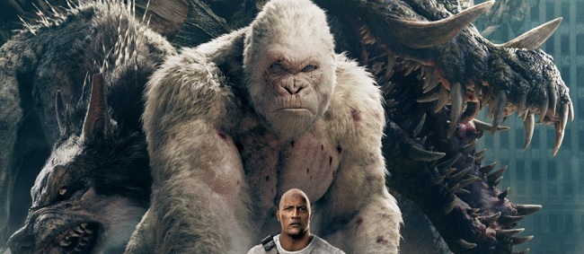 Los principales monstruos en el póster de ‘Rampage’