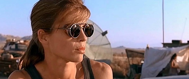 Imagen de Linda Hamilton en el rodaje de ‘Terminator’