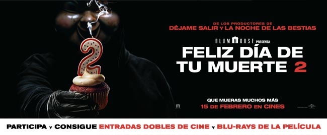 Sorteamos 5 entradas dobles y blu-rays de la secuela de “Feliz Día de tu Muerte”