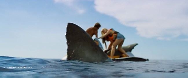 Un tiburón blanco en el trailer subtitulado de “Shark Bait” 