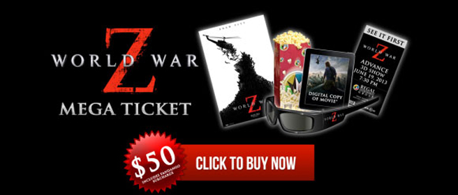 Entradas de cine a 50$ para ver Guerra Mundial Z