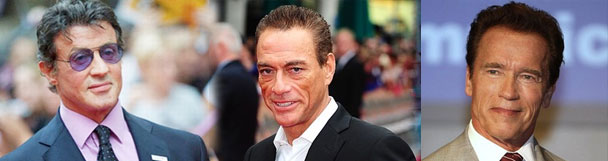 Stallone, Schwarzenegger y Van Damme